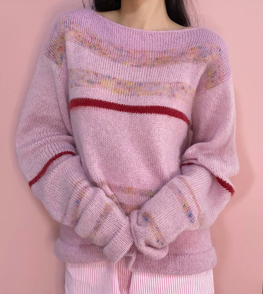 a hand knit merino pullover in cereal