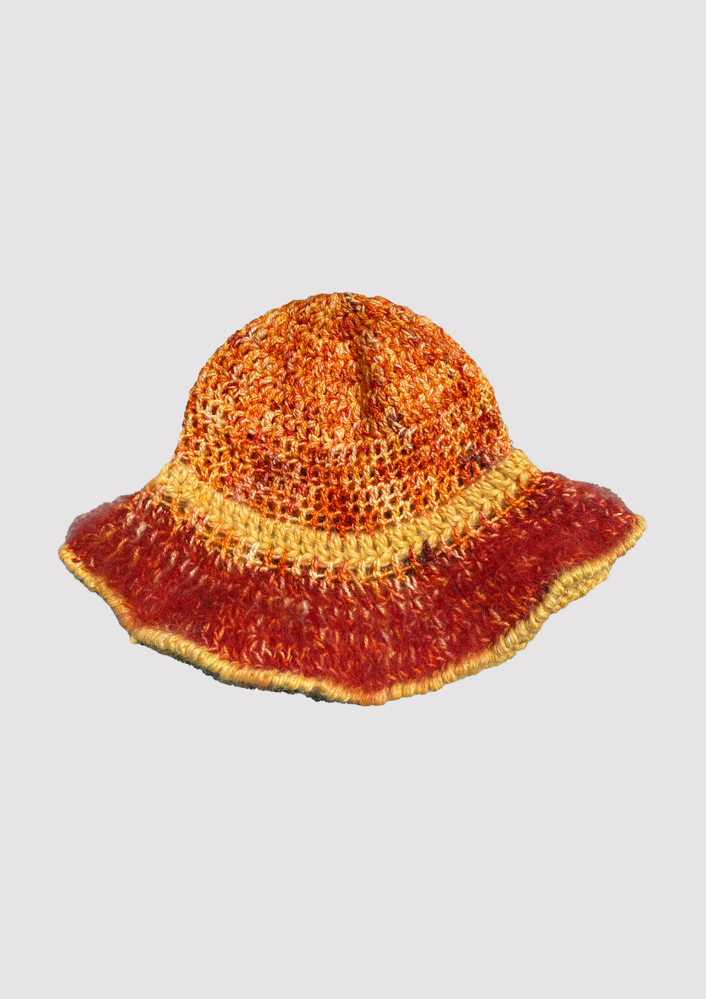 nori brushed hat in orange starburst