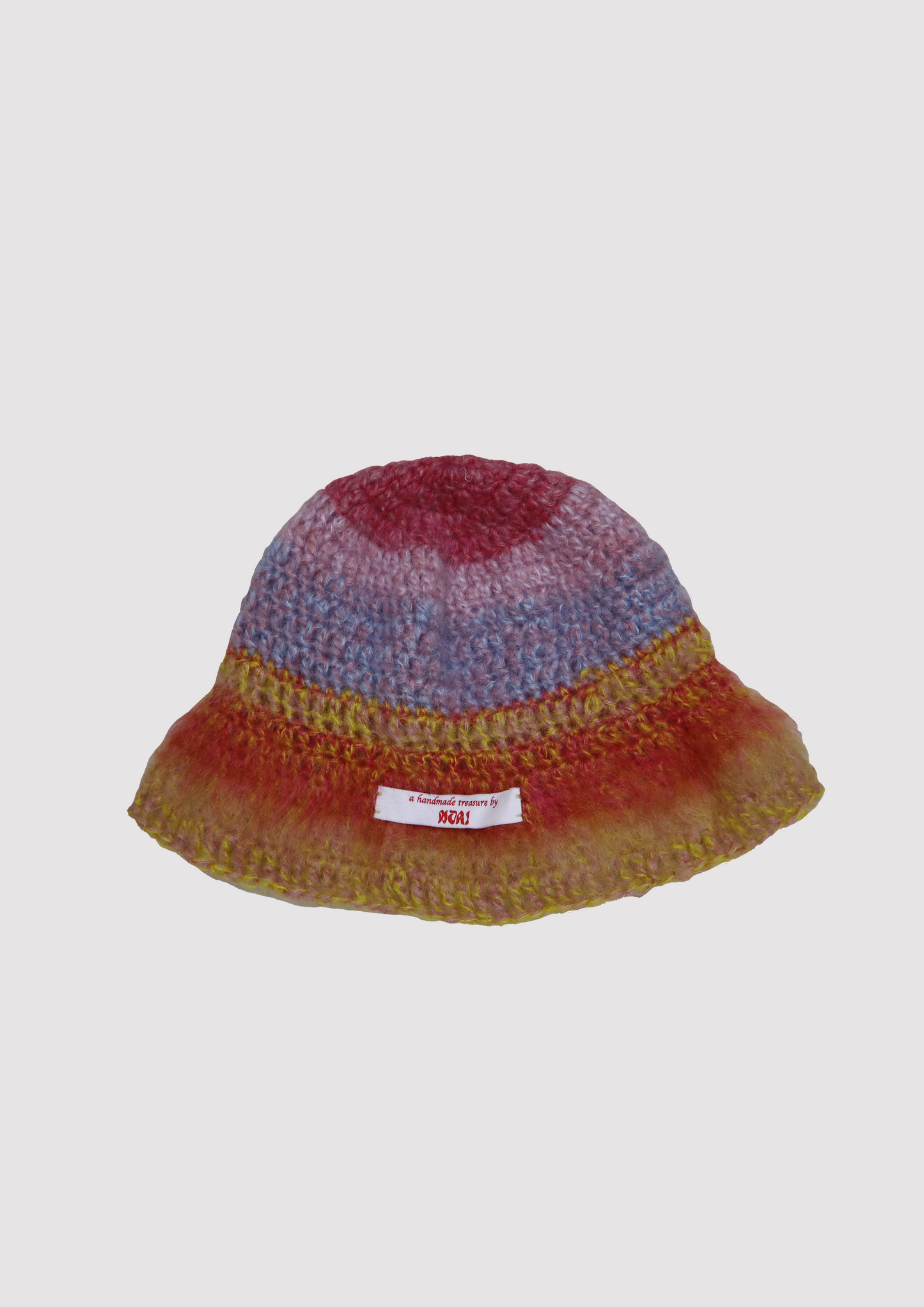 nori mohair hat in mustard, ginger and begonia *made to order