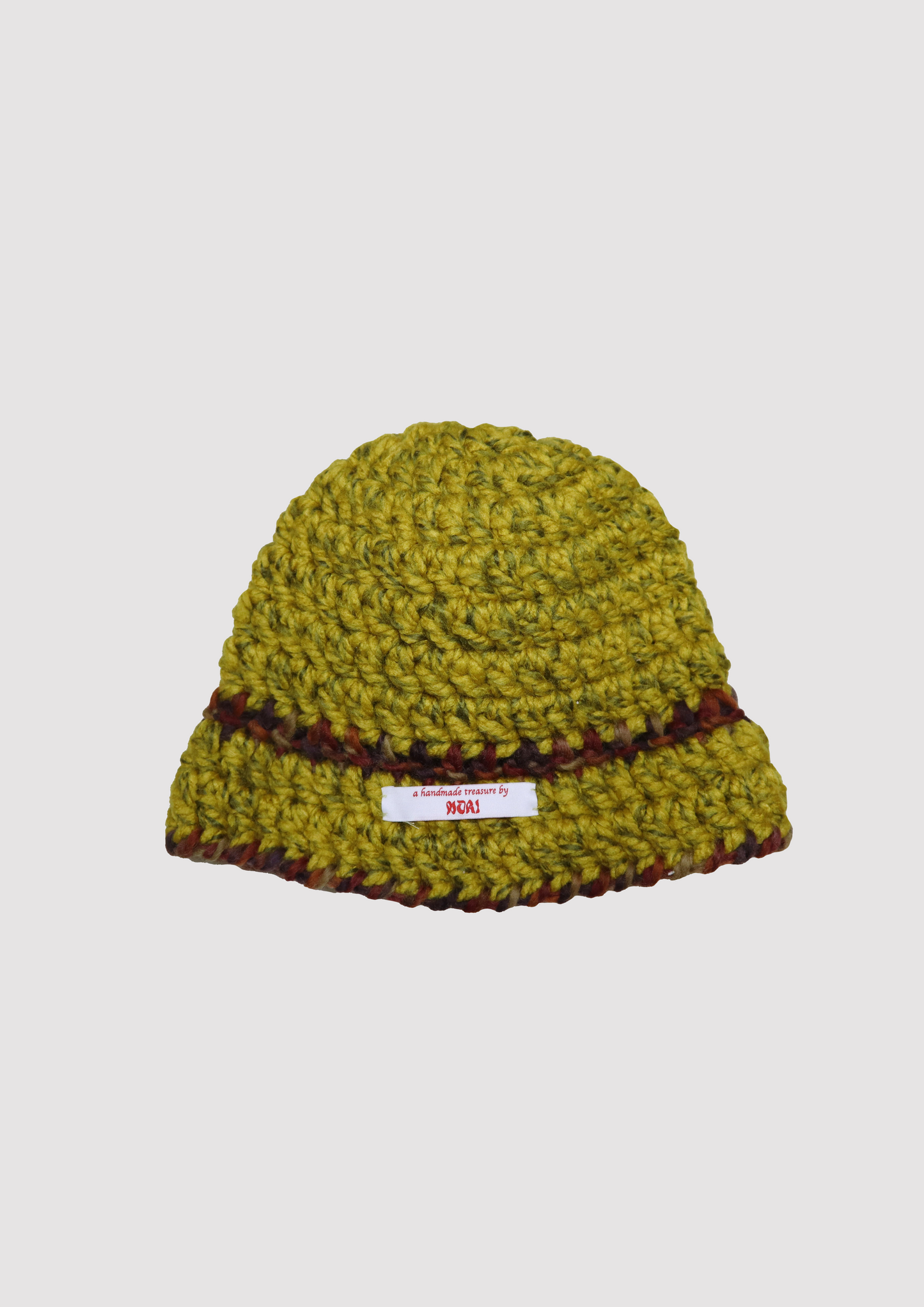 nori one of a kind crochet hat in mustard and spice