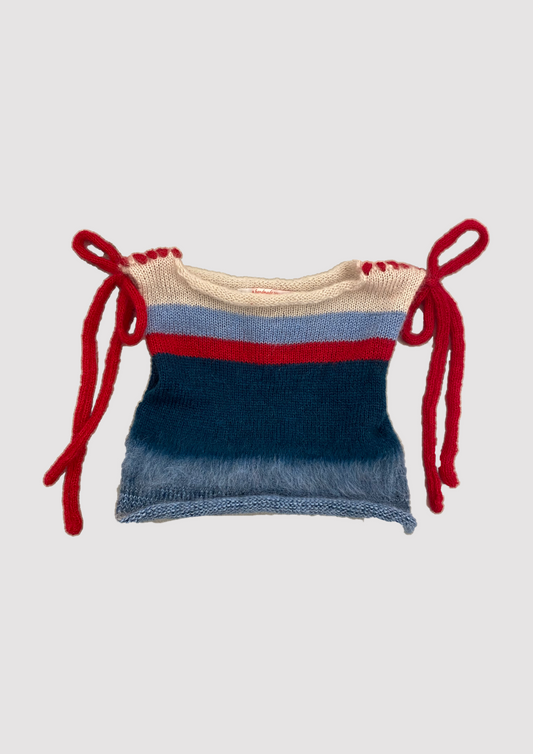 nori one of a kind knit mohair carnival mini crop top