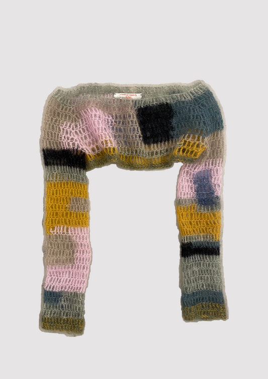 nori one of a kind knit mohair mini cropped patch sweater